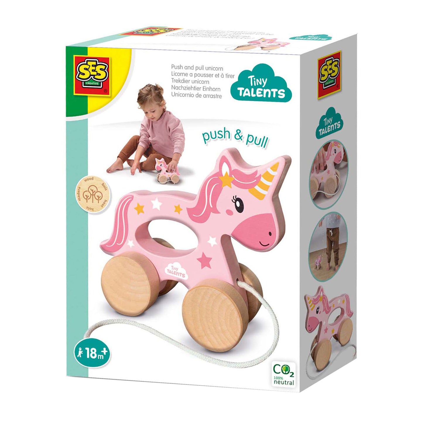SES Houten Trekvier 2 in 1 - Einhorn
