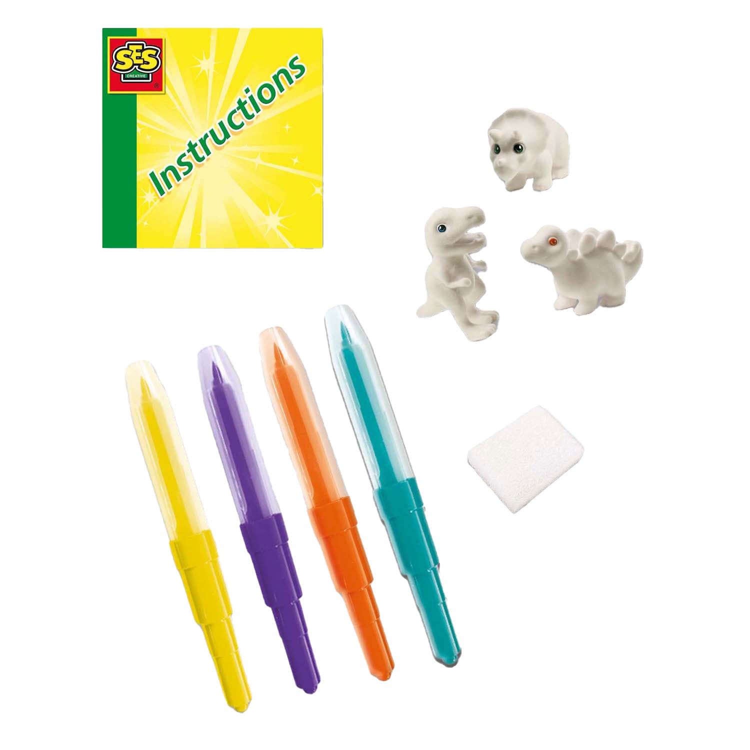 SES Blow Airbrush Stifte - Dinosaurier, 3st.