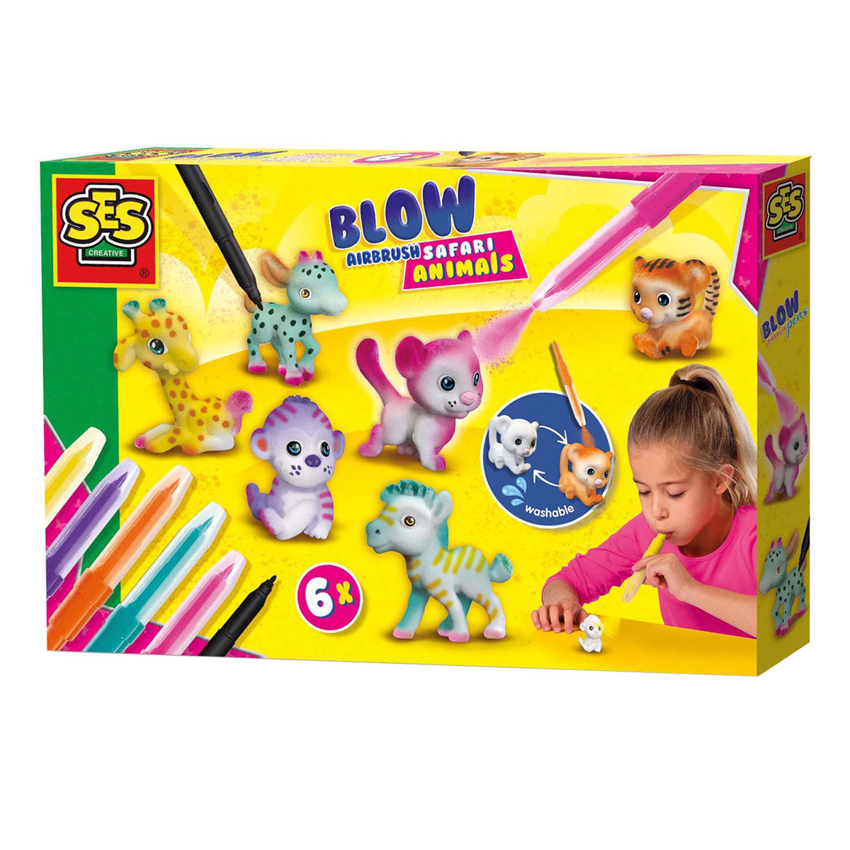 SES Blow Airbrush Stifte - Safari -Tiere, 6st.