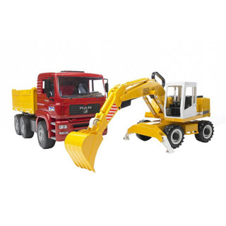 BRUDER MAN TGA Kippwagen mit Liebherr Kraan