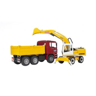 BRUDER MAN TGA Kippwagen mit Liebherr Kraan