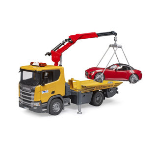 BRUDER SCANIA SUPER 560R TOW TRACK mit Wasserhahn und Licht und