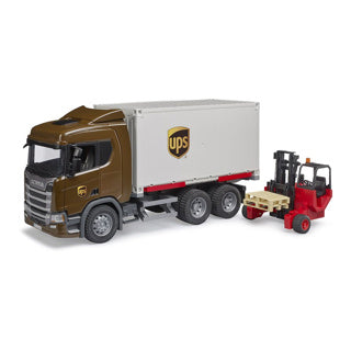 BRUDER SCANIA SUPER 560R UPS LOGISTICS TRACK WITH HEY
