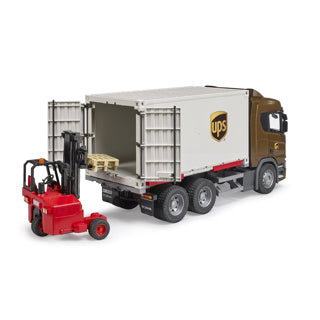BRUDER SCANIA SUPER 560R UPS LOGISTICS TRACK WITH HEY