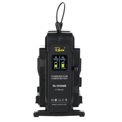 Rolux Doppel schnelles Ladegerät RL-CH240s für V-Mount-Akku