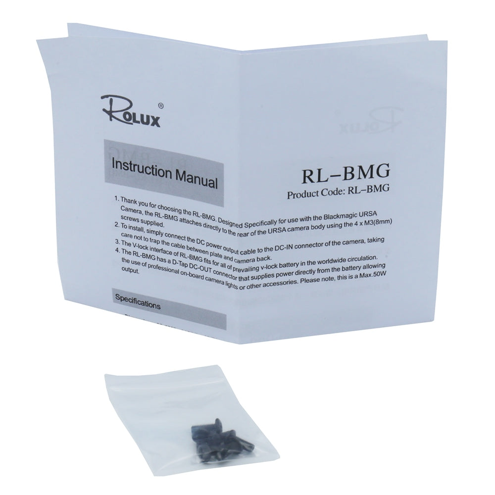 Rolux V-Mount Batterieplatte RL-BMG für schwarze URSA