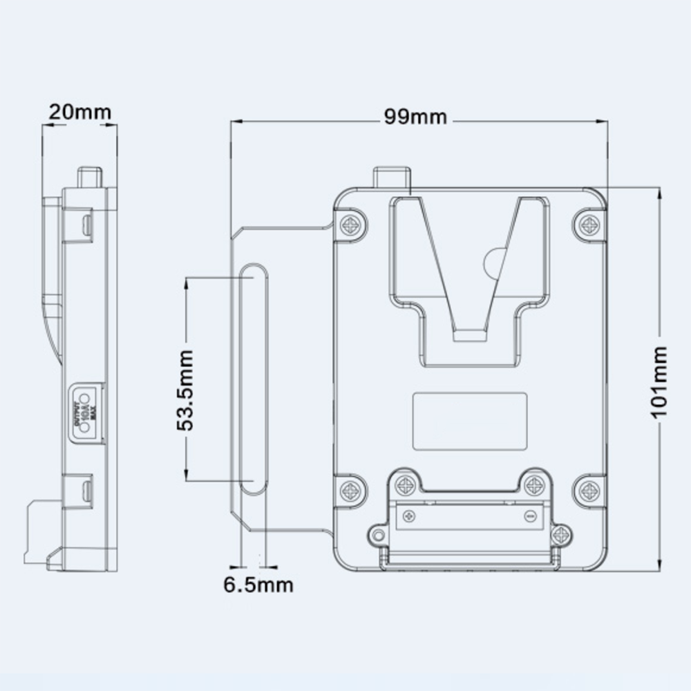 Rolux Mini V-Mount Akkuplatte RL-AC12S
