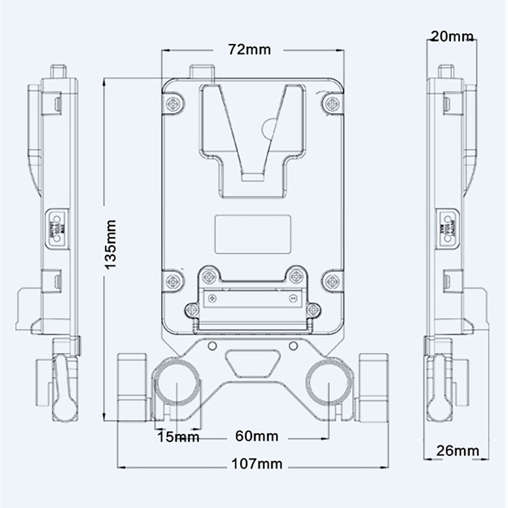 Rolux Mini V-Mount Batterieplatte RL-AC13s