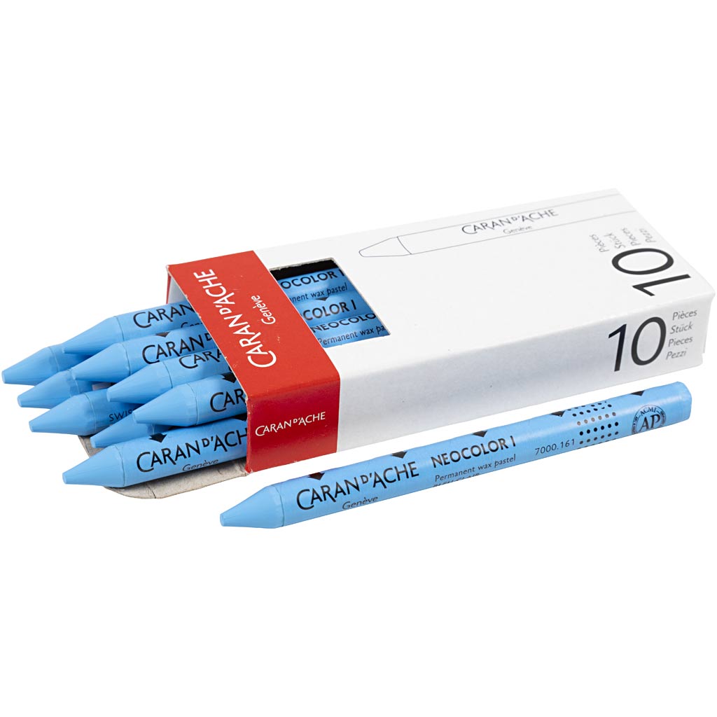 Caran dache caran d'ache neocolor i, L: 10 cm, Stärke 8,5 mm, Hellblau (161), 10 Stück 1 Box