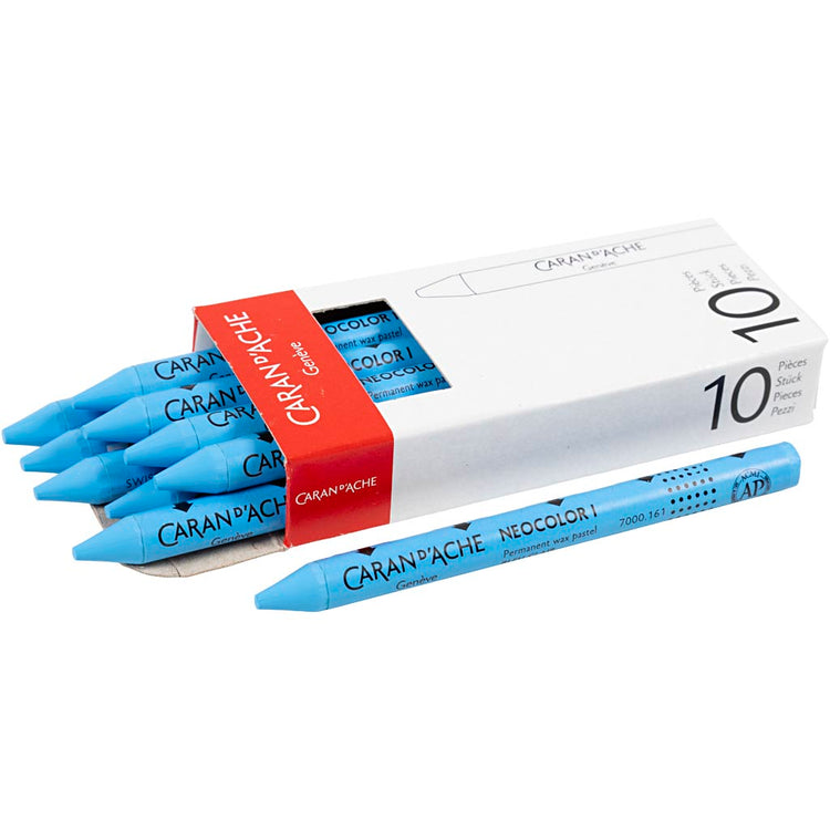 Caran dache caran d'ache neocolor i, L: 10 cm, Stärke 8,5 mm, Hellblau (161), 10 Stück 1 Box