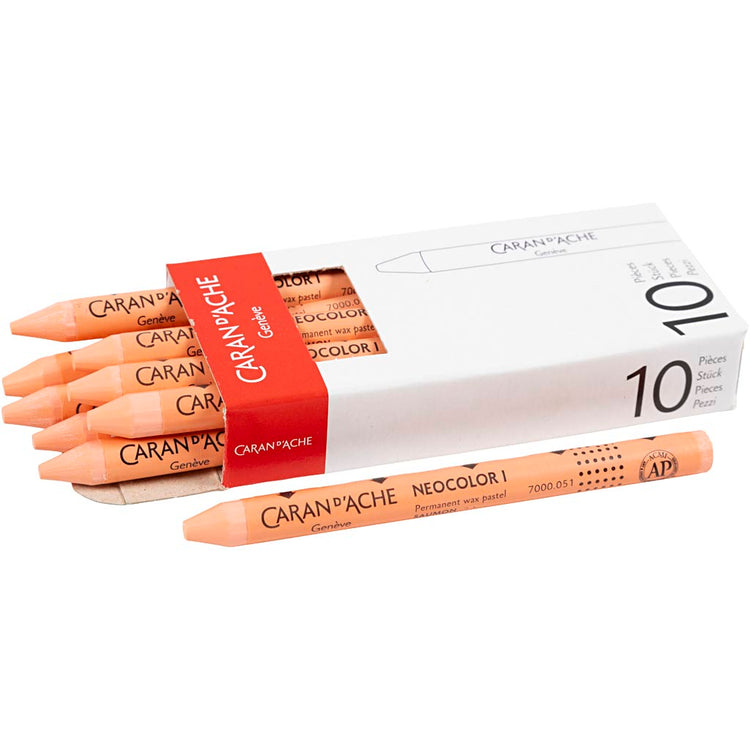 Caran dache caran d'ache neocolor i, L: 10 cm, Stärke 8,5 mm, Lachs (051), 10 Stück 1 Box