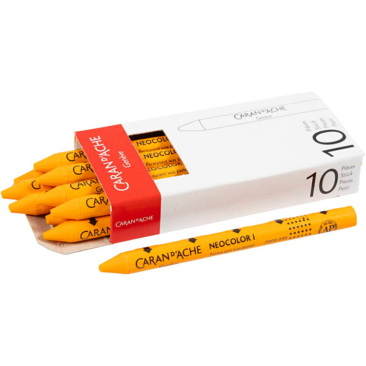 Caran Dache Caran d’Ache Neocolor I, L: 10 cm, Dicke 8,5 mm, Orange (030), 10 Stück 1 Doos