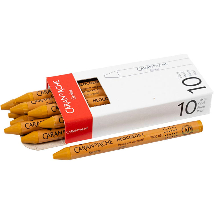 Caran dache caran d'ache neocolor i, L: 10 cm, Stärke 8,5 mm, Ocker (035), 10 Stück 1 Box
