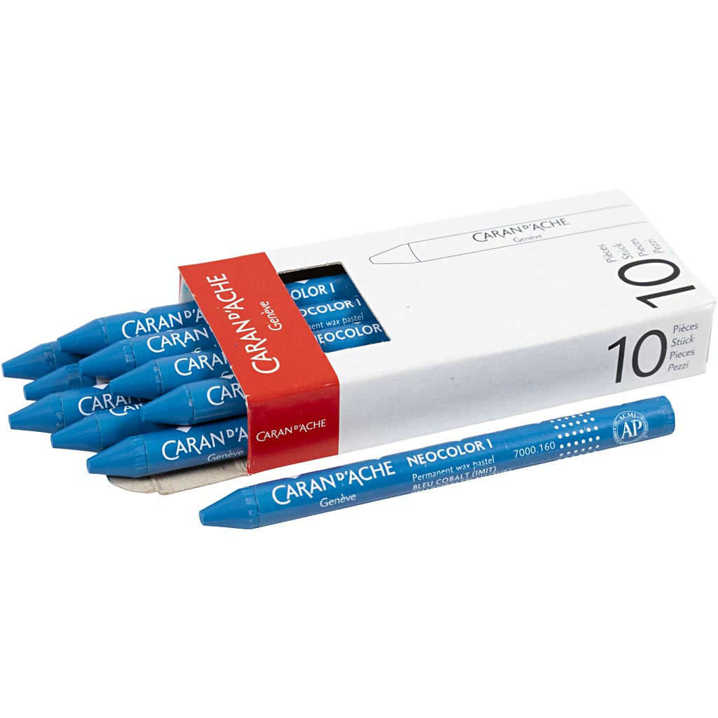 Caran dache caran d'ache neocolor i, L: 10 cm, Stärke 8,5 mm, Kobaltblau (160), 10 Stück 1 Box