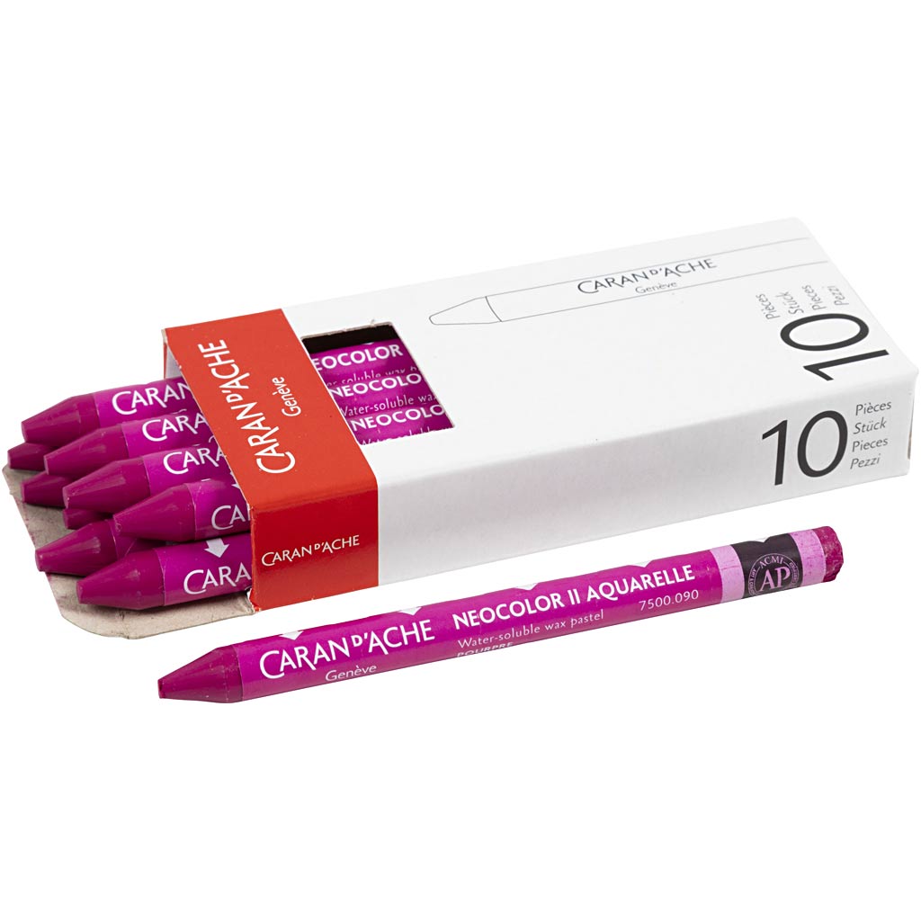 Caran Dache Caran d'Ache Neocolor II, L: 10 cm, Stärke 8,5 mm, Purpur (090), 10 Stück 1 Box