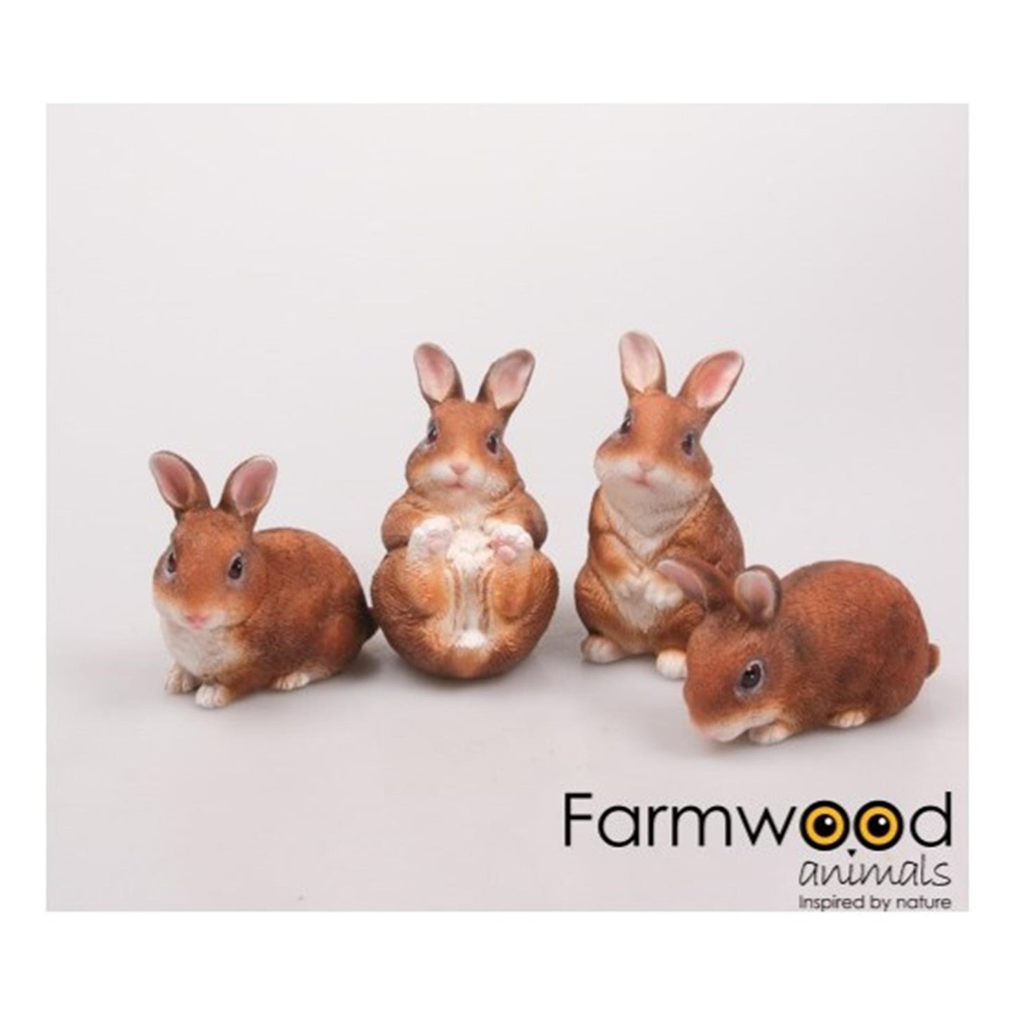 Farmwood Tiere Gartenstatue Kaninchen Polystone Set4