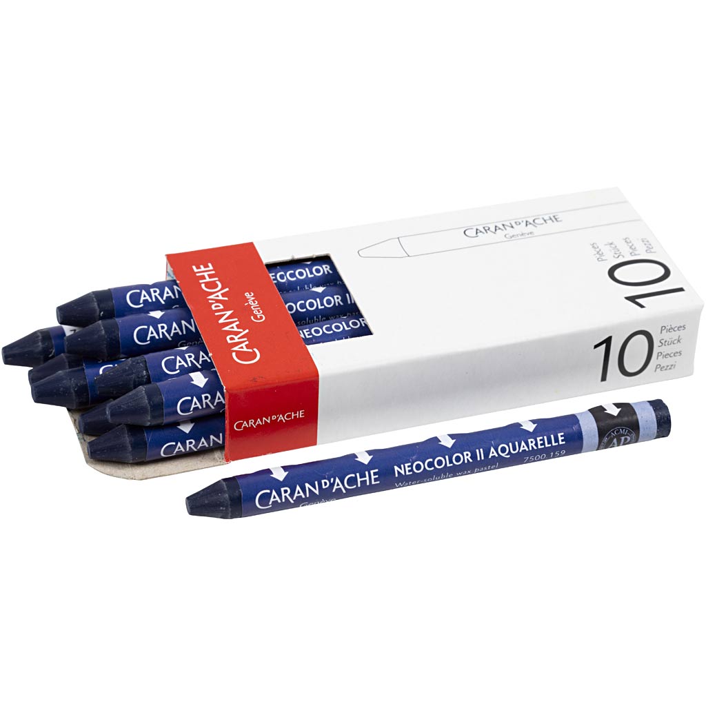 Caran Dache Caran d'Ache Neocolor II, L: 10 cm, Stärke 8,5 mm, Preußischblau (159), 10 Stück 1 Box