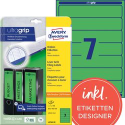 Rückenetiketten Avery Zweckform L4764-20 grün, 140 Etiketten