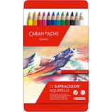 Caran Dache Caran d'Ache Supracolor II Aquarellstifte, L: 17 cm, Mine 3,8 mm, verschiedene Farben, 12 Stück 1 Box - afbeelding 2