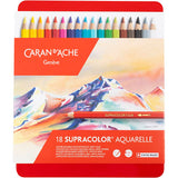 Caran Dache Caran d'Ache Supracolor II Aquarellstifte, L: 17 cm, Mine 3,8 mm, verschiedene Farben, 18 Stück 1 Box - afbeelding 2