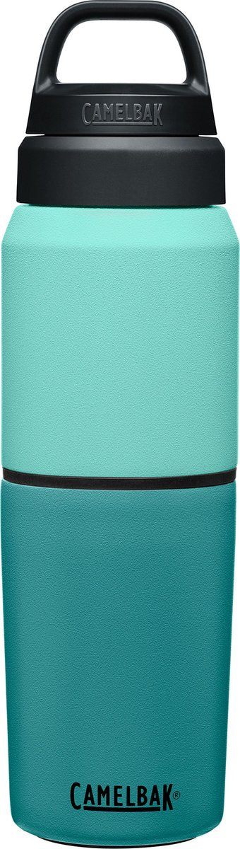 Camelbak Multibev Vakuum-Edelstahl – Wasserflasche mit abnehmbarem Kaffee-Tee-Becher – 500 ml + 350 ml – grün grün (Küstenlagune)