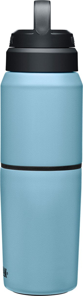 Camelbak Multibev Vakuum-Edelstahl – Wasserflasche mit abnehmbarem Kaffee-Tee-Becher – 500 ml + 350 ml – Blau (Dämmerungsblau)