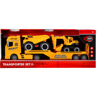 Schnellräder Autotransporter Baufahrzeuge mit Licht, Klang und Reibung bauen