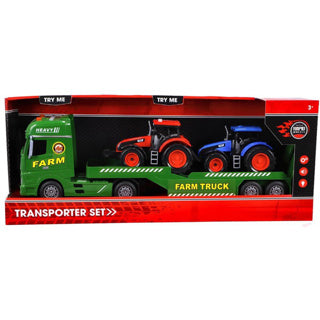 Schnellräder Autotransporter mit 2 Traktoren mit Licht und Klang und Reibung