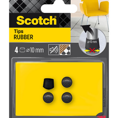 3m 1070698 - Scotch® Spitzenwickelgummi schwarz, ø 10 mm, 4er-Pack | 16 Stück