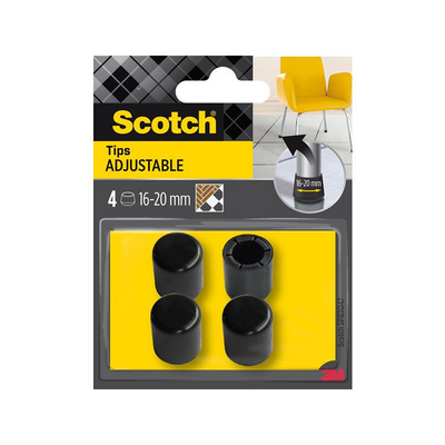 3m 1070706 - Scotch® verstellbare Spitzen schwarz ø 16-20 mm, 4er Pack | 7 Stück