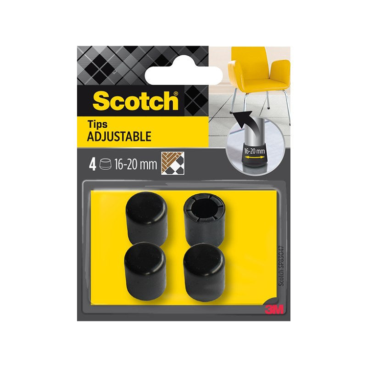 3m 1070706 - Scotch® verstellbare Spitzen schwarz ø 16-20 mm, 4er Pack | 7 Stück
