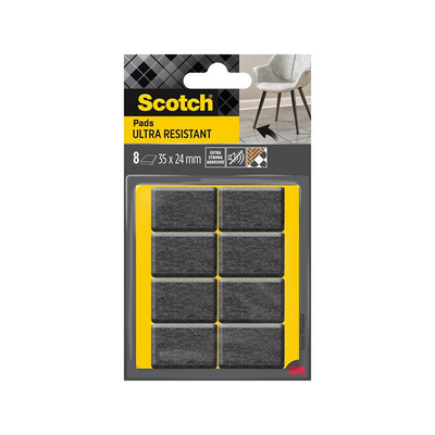 3m 1070707 - scotch®ultraresistente Filzgleiter selbstklebend grau weiß 35m | 11 Stück