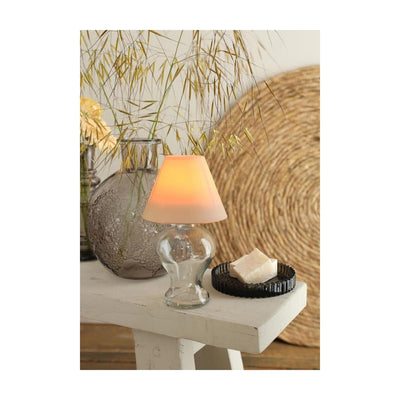 Ideen 4 Jahreszeiten Glaslampe Teelichthalter beige