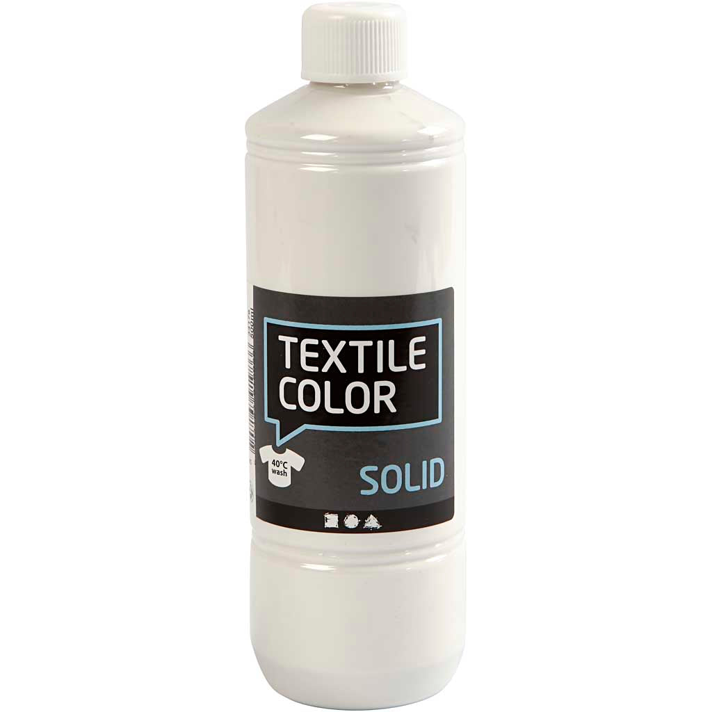 Kreativfirma Textilfarbe Farbe abdeckt Weiß, 500 ml