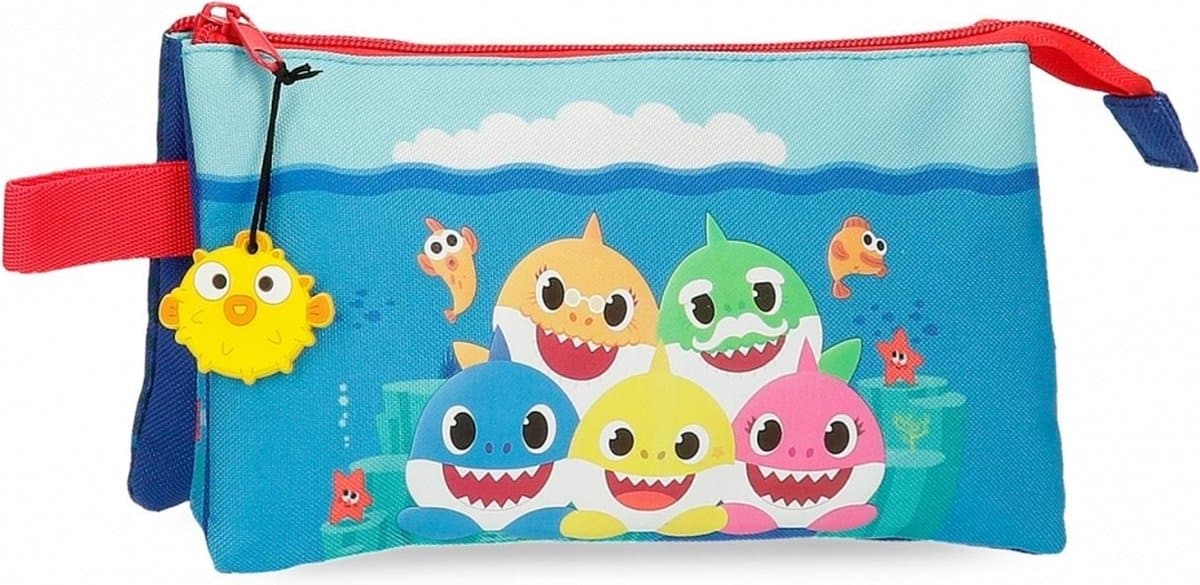 Jim Jam Federmäppchen Baby Shark Stiftetui 3 Fächer mit 2 Reißverschlüssen
