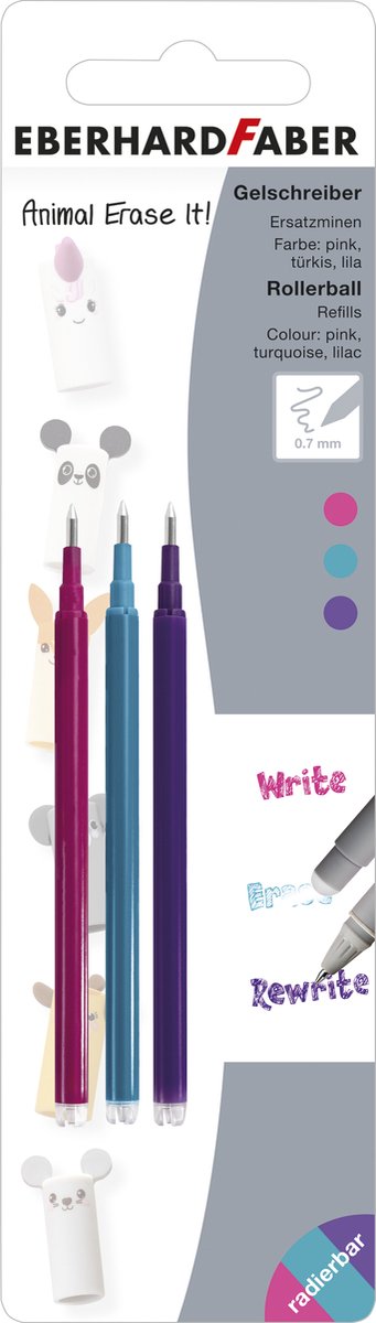 Eberhard Faber Gelstift – Nachfüllung – 3 Farben auf Blisterkarte – EF-582154