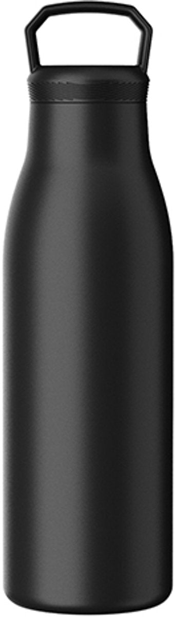 Markenlose Sans Marque Kozie Thermosflasche 500 ml – Edelstahl – doppelwandig isoliert – schwarz – auslaufsichere Trinkflasche