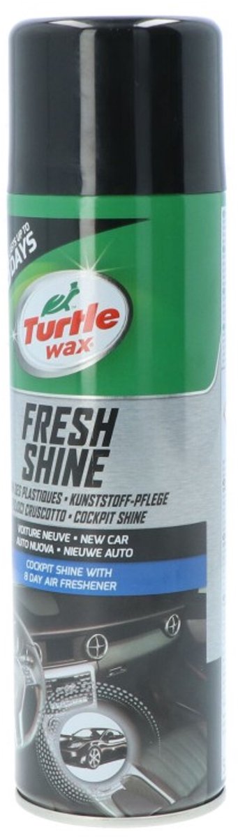 Turtle Wax GL Fresh Shine Neuwagen – stellt schnell und einfach den Glanz wieder her – für alle Kunststoffteile – langanhaltend antistatisch – weist Staub und Schmutz ab – 500 ml