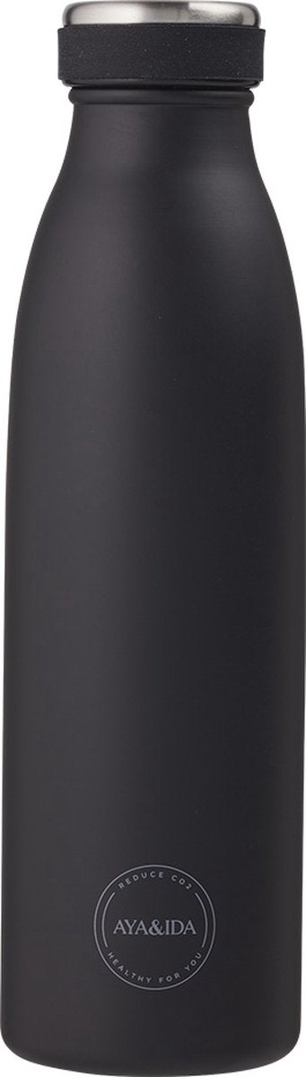 Aya ida - Trinkflasche - Thermoskanne - Wasserflasche - 500ml - Mattschwarz