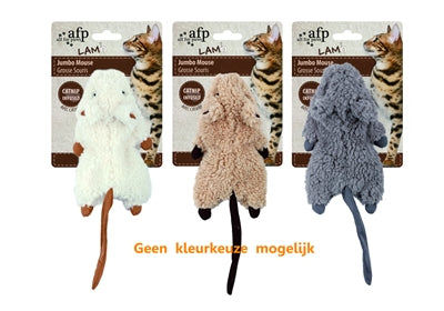AFP Jumbo Muis Crinkle Lamwol mit Catnip Assorti