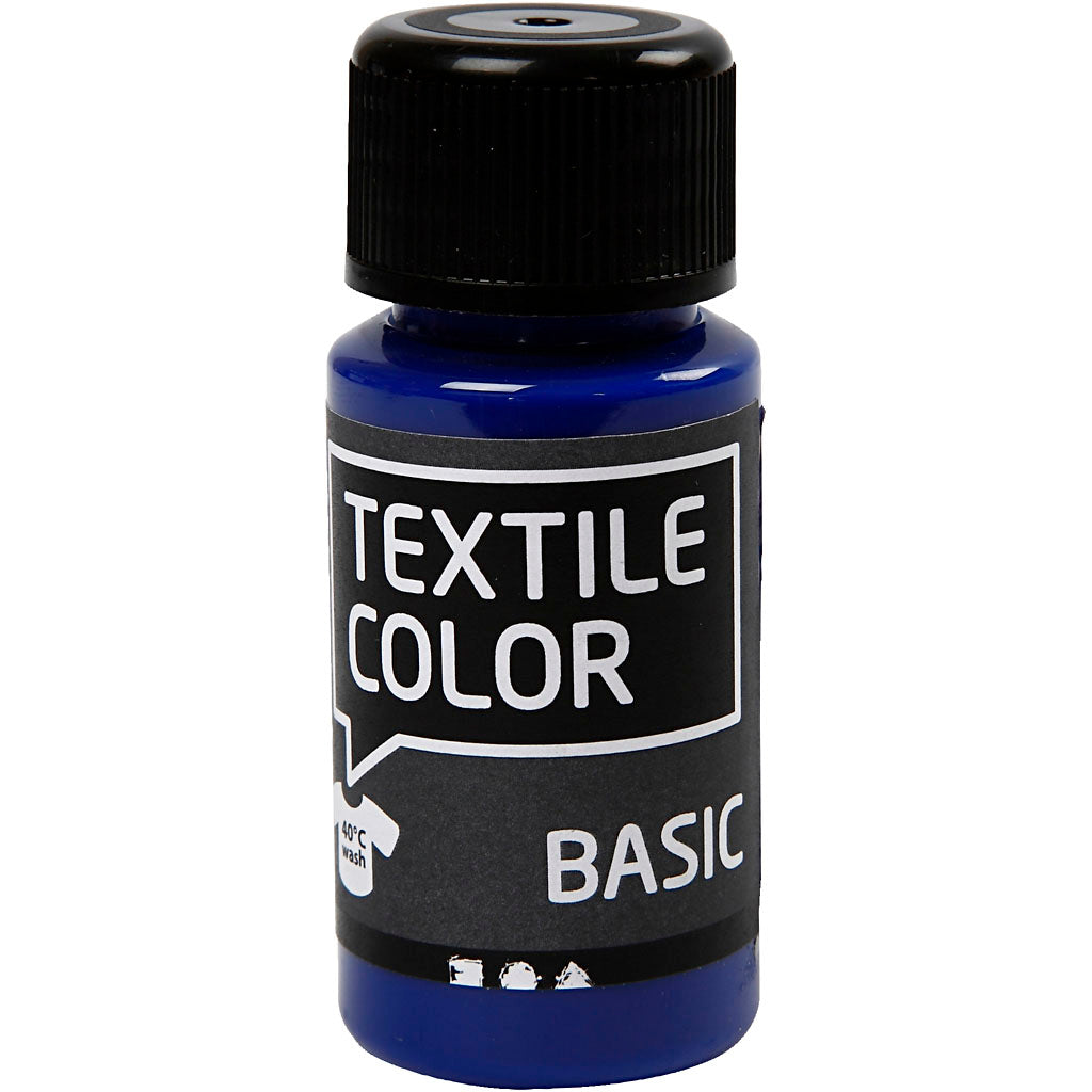 Kreativfirma Textilfarbe Semi-bedeckende Textilfarbe Primärblau, 50 ml