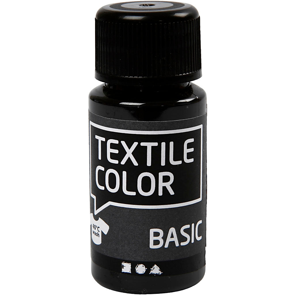 Creativ Company Textilfarbe Halbdeckende Textilfarbe Schwarz, 50ml