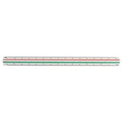 Maßstabsmessstab aus Kunststoff 30cm weiß 1:20 25 50 75 100 125