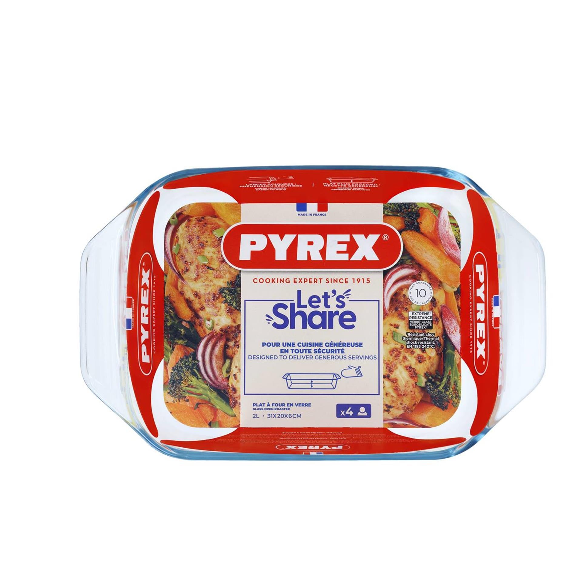 Pyrex unwiderstehlicher Backschale Rechteck 2,2 Liter 31x20 cm