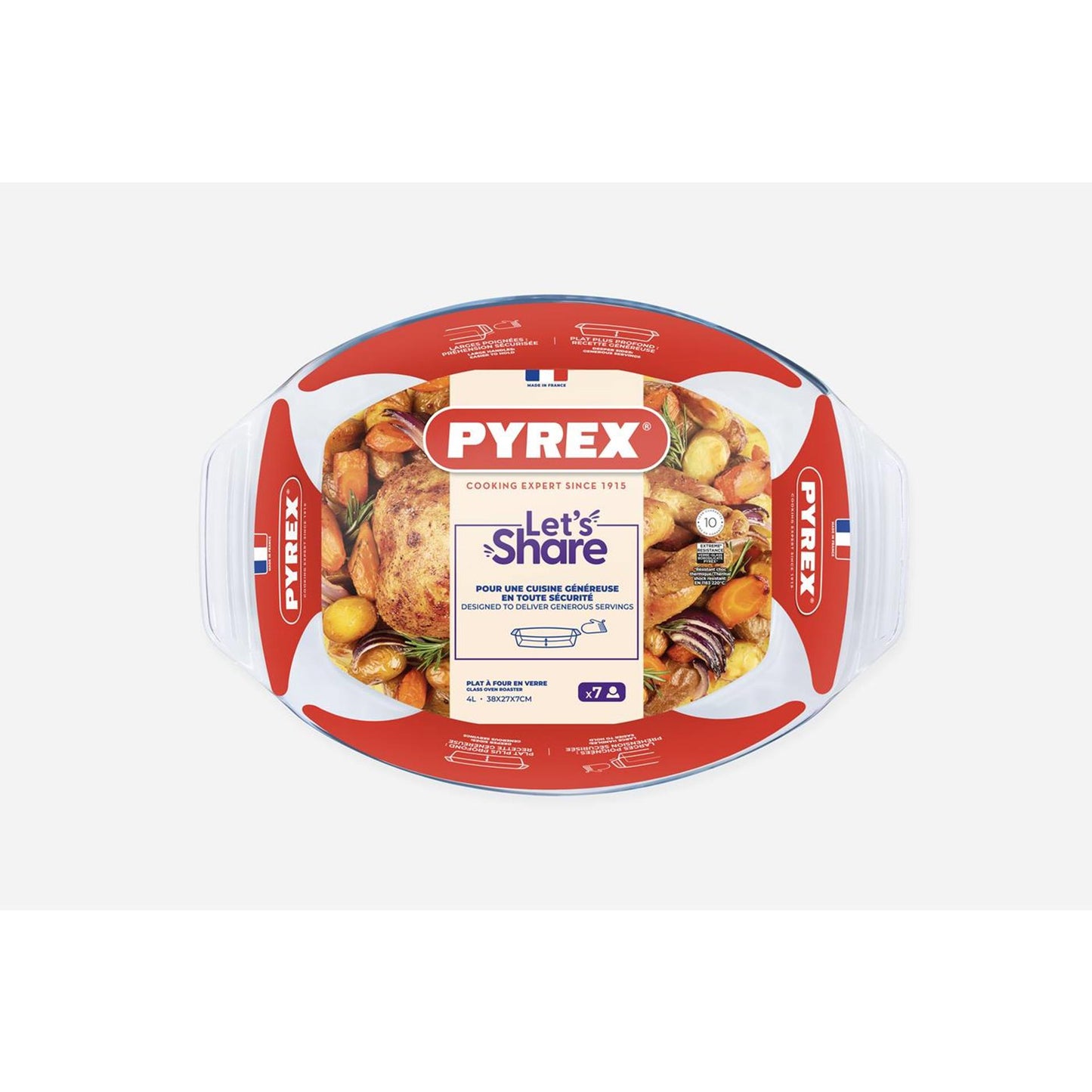 Pyrex ovale Auflaufform 39x27 cm aus Glas