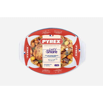 Pyrex ovale Auflaufform 39x27 cm aus Glas