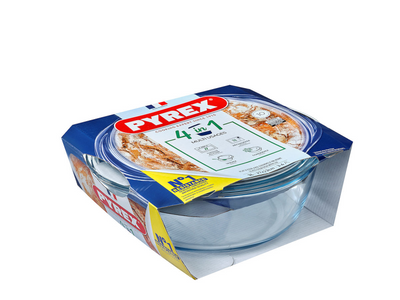 Pyrex-Rundschüssel mit Deckel 2,3+0,7l