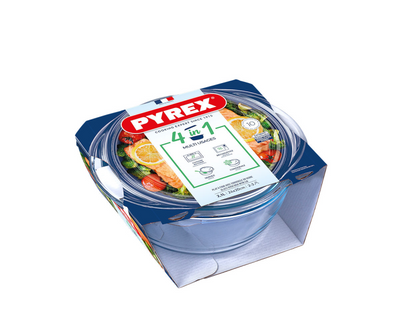 Pyrex -Backform mit Deckel 1,6 l und 0,5 l