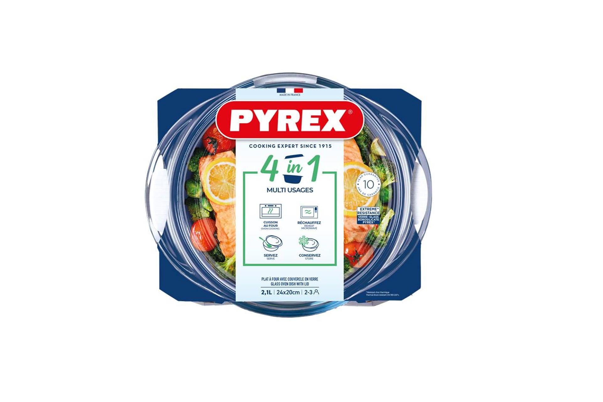 Pyrex -Backform mit Deckel 1,6 l und 0,5 l