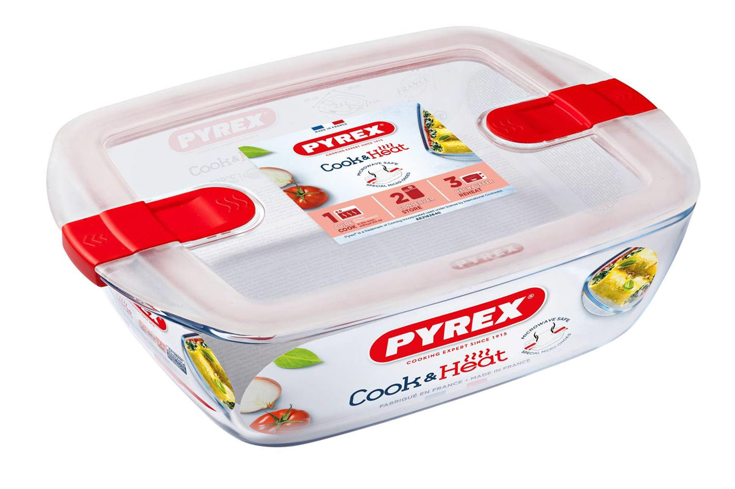 Pyrex-Schüssel mit Deckel 1,1l 23x15x6cm